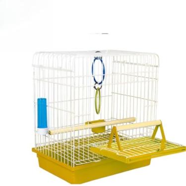 Imagem de Gaiola Calopsita Junior Metal e Plástico Resistente Segurança Jel Plast Pet Piu(Amarela)