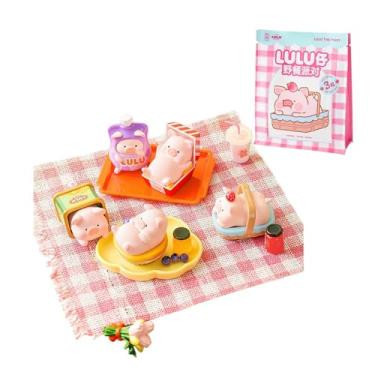 Imagem de maidimiao Lulu O Porquinho Piquenique Mini Feijão Série Blind Box Figuras Dector Casa 3 peças Ornamento Estatueta