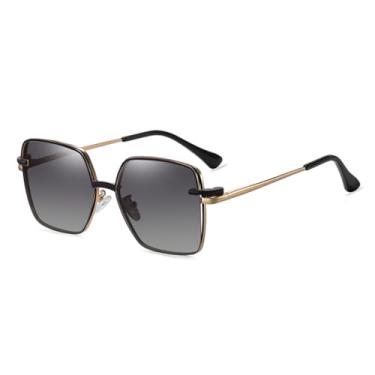 Imagem de VFDHN Óculos de Sol Femininos Oversized com Lentes Polarizadas, Clip Magnético e Armação de Metal com Bloqueio de Luz Azul (2 unidades)