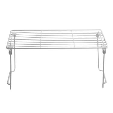 Imagem de Organizador Médio para Armário Cozinha Aramado Prateleira Porta Louças Multifunsional (Branco)