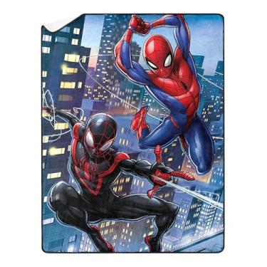 Imagem de Northwest Cobertor Marvel Spider-Man Into The Spider-Verse 2 Miles & Peter Silk Touch Lap Throw 116.8 cm X 152.4 cm