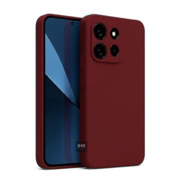 Imagem de Capa Capinha Case Compatível Motorola Moto G56 Silicone Aveludada Anti Impacto Reforçada Emborrachado Com Proteção De Câmera Premium (VINHO)