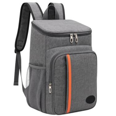 Imagem de Mochila Térmica Cooler Bebidas Viagem Marmita Academia Impermeável Masculina Feminina Impermeável Resistente (Cinza)