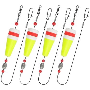 Imagem de OROOTL Boias de pesca, 4 peças de rolhas para chocalho de água salgada, boias pesadas, boias de peixe-gato para truta salpicada de água doce