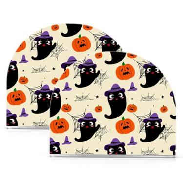 Imagem de Wassud Lindo porta-guardanapos de acrílico Black Ghosts, dispensador de guardanapos de papel moderno em forma de U para mesa, cozinha, sala de jantar, bancada 2 peças (comporta 50-60 guardanapos)