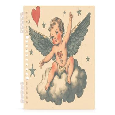 Imagem de Burbuja Caderno Cupido dos Namorados, papel pautado universitário A5 com 60 folhas, fichário para escritório, 1 pacote