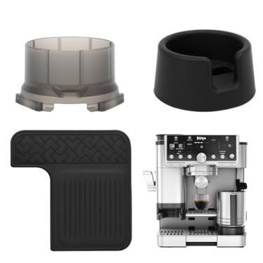 Imagem de Tapete de silicone superior + base de adulteração de café + recipiente receptor de pó, protege a superfície superior de silicone de grau alimentício antiderrapante à prova d'água resistente ao calor