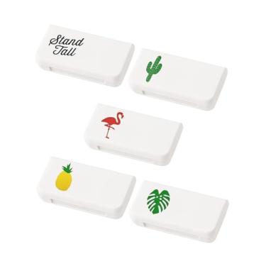 Imagem de Pacote com 5 organizadores de comprimidos pequenos, estojo portátil de viagem com 3 compartimentos, caixa de comprimidos sem BPA para bolsa, bolso, vitaminas e comprimidos diários