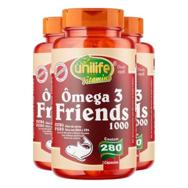Imagem de Kit 3 Ômega 3 Friends 1200mg óleo de Peixe 280 cápsulas Unilife