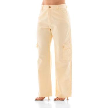 Imagem de Calça Collor Feminina Arauto Wide Cargo, Off, White, 44