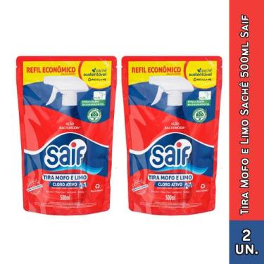 Imagem de kit Refil Tira Mofo e Limo Cloro Ativo 2 em 1 Saif 500ml Escolha a Qua