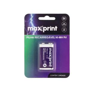 Imagem de Pilha Recarregavel Maxprint 9V 300Mah C/1