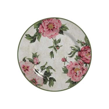 Imagem de Prato Raso De Cerâmica Flores Peônia 29cm Alleanza