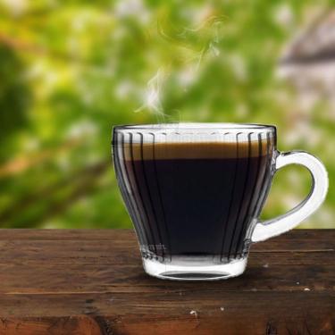 Imagem de Jogo 8 Xícaras De Café Morocco Lines Vidro Transparente 90ml Em Casa Tem