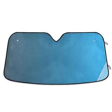 Imagem de Para-brisa bloqueador solar de carro gradiente azul, persiana de janela de carro, para-sol para caminhões
