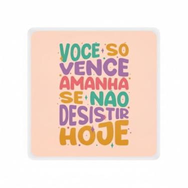 Imagem de Luminária Box Slim LED USB com Frase Motivacional, 20x18x5cm, Polietileno, Luz Difusa, Bivolt