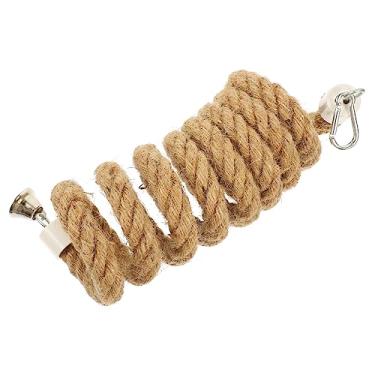 Imagem de LIOOBO Corda de escalada de papagaio para pássaro poleiro balanço corda de sisal natural papagaio pássaro de brinquedo para periquito
