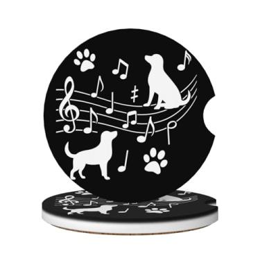 Imagem de FeHuew 2 peças de porta-copos de cerâmica para carro com patas de cachorro, antiderrapante, absorvente, para bebidas, decoração de automóveis