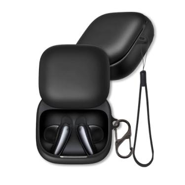 Imagem de Capa para fones de ouvido Anker Soundcore Liberty Buds, capa protetora de silicone macio FJIASTB com mosquetão e cordão, à prova de choque (preto)