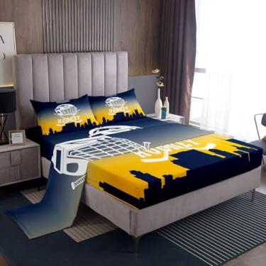 Imagem de Feelyou Jogo de lençol solteiro Nashville de hóquei no gelo, para crianças, meninos, meninas, solteiro, com tema esportivo e tema esportivo