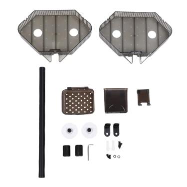 Imagem de Chuveiro de canto, organizador de chuveiro com economia de espaço, prateleira de montagem na parede para banheiro, dormitório, resistente, ferro para animais de estimação, rack de