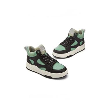 Imagem de Sapatos femininos, plataforma outono e inverno lazer esportes top alto, caminhada, esportes, escritório, Preto/Verde, 6.5 US