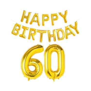 Imagem de Balões De Folha Dourados De Feliz Aniversário, 15 Peças, Decoração De 