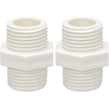 Imagem de Conector adaptador sextavado de encaixe de tubo de PVC 20 mm G1/2 rosca macho para torneiras mangueiras tubos 10 peças