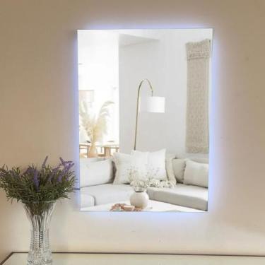 Imagem de Espelho Retangular Para Banheiro 35x60 Lapidado Com Led - Decora Loja