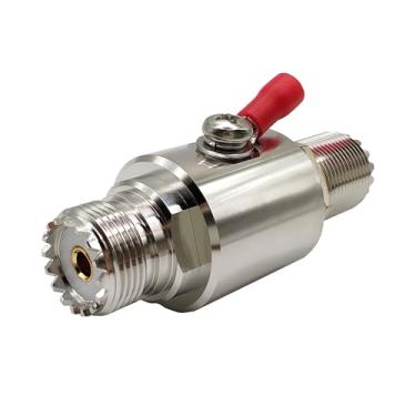 Imagem de Voluty Tek Pára-raios UHF PL259 protetor de sobretensão coaxial fêmea para fêmea para VHF, rádio bidirecional, CB 1 peça
