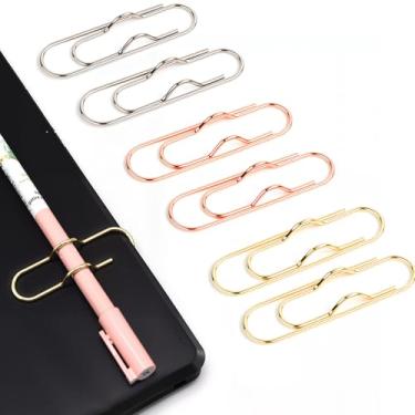 Imagem de Jonfolk Suportes de caneta de metal para caderno e diário – clipes de caneta de ouro, prata e ouro rosa para escritório, professores e profissionais, conjunto de clipes de suporte de caneta inoxidável