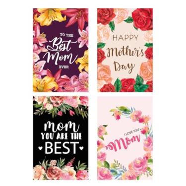 Imagem de Whaline 50 unidades de sacolas de lembrancinhas de festa de dia das mães com alças florais para doces e presentes de aniversário da mãe