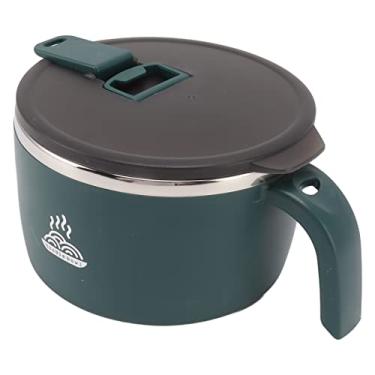 Imagem de aqxreight Tigela de MacarrãO Instantâneo de AçO Inoxidável Tigela de MacarrãO de 900ml Com Tampa para Dormitório Estudantil Trabalhador de Escritório Vermelho Seja para Aquecer MacarrãO Fácil de