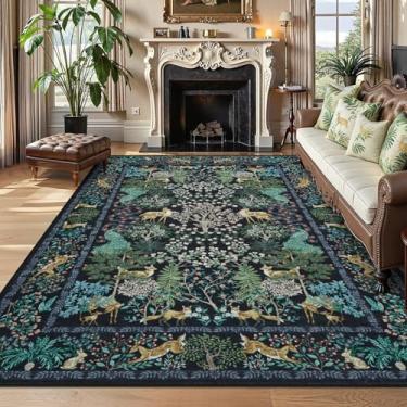 Imagem de GarveeHome Tapete de Natal 22 x 30,5 cm, antiderrapante, lavável, resistente a manchas, 22,5 x 30,5 cm, estampa de neve, tapete macio para decoração de férias para quarto, lavanderia, preto