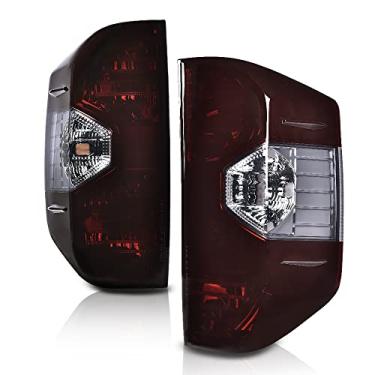 Imagem de ALLGOOD Conjunto de luzes traseiras sem lâmpadas, lado esquerdo do motorista e lado direito do passageiro, compatível com Toyota Tundra 2014-2021 lâmpada traseira de lente fumê