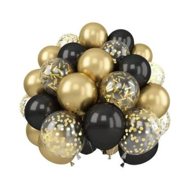 Imagem de Balões De Látex Dourados 30 Peças Em Várias Cores Para Decoração De An