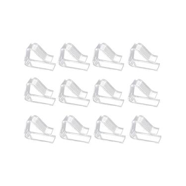 Imagem de Pacote com 12 clipes transparentes para toalha de mesa, clipes de plástico para toalha de mesa, grampos à prova de vento, suporte de toalha de mesa para Natal, casa, festa de casamento, acampamento