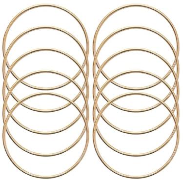 Imagem de Pacote com 10 argolas florais de metal decorativo para tapeçarias de parede de macramê, apanhadores de sonhos, grinaldas de artesanato | Anéis e molduras fortes para artesanato DIY (tamanho: 10 cm)