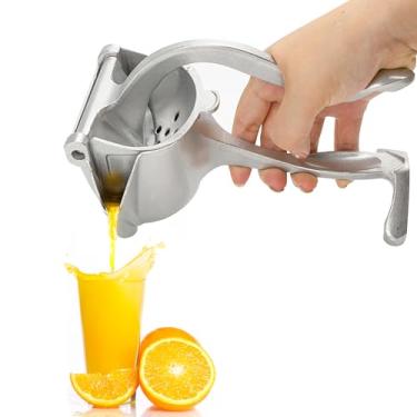 Imagem de BuleVina Espremedor de Suco de Frutas, Portátil com Filtro de Sementes, Extrator Manual de Liga de Alumínio Resistente para Laranjas, Cítricas, Maçã, Limão, Limão (Prata)