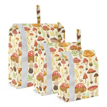 Imagem de xigua Cubos coloridos de embalagem de cogumelos para viagem, organizadores de bagagem leves, conjunto de viagem, à prova d'água, cubos de compressão para acessórios de viagem, 3 pacotes