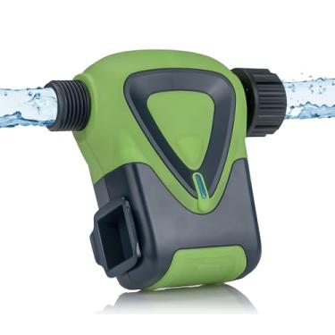 Imagem de CUOFYUNL Temporizador de aspersão de saída única de rega automática Temporizador de irrigação com conector de tubo universal de 3/4 de polegada Temporizador de água à prova