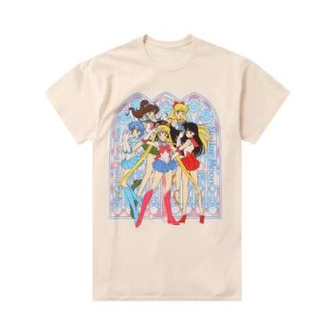 Imagem de Camiseta Gráfica Unissex Dos Anos 90 Sailor Moon Verão Algodão Streetw