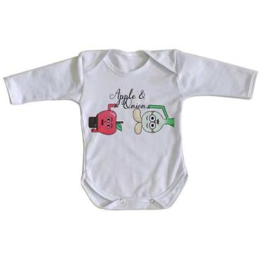 Imagem de body nenê criança roupa bebê manga longa Maçã e Cebola , M   ( 2-4 Mes
