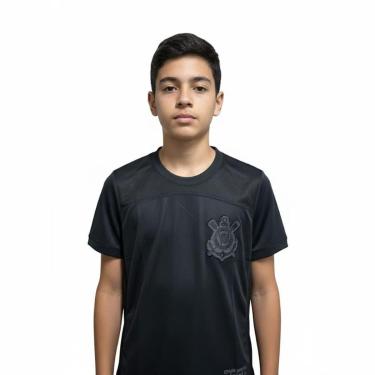 Imagem de Camiseta Corinthians Coimbra All Black Recorte Infantil Preta-Unissex
