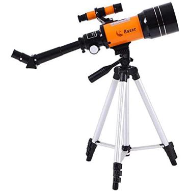 Imagem de pcagfaajmh Telescópio astronômico refrativo de equipamento de ensino estudantil, telescópio estelar óptico ereto de 45° com tripé para ajuste de 360°