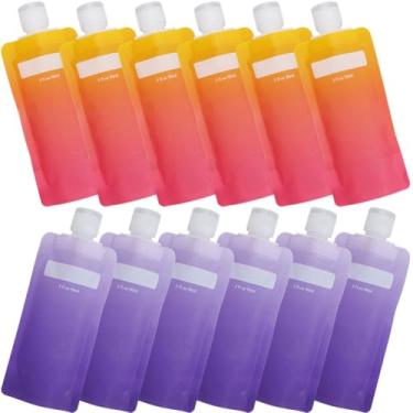 Imagem de GORGECRAFT Pacote com 12 bolsas de viagem, artigos de higiene pessoal 90 ml, kit de viagem aérea, sacos de loção, bolsa de compressão líquida, portátil, recarregável, à prova de vazamento, maquiagem
