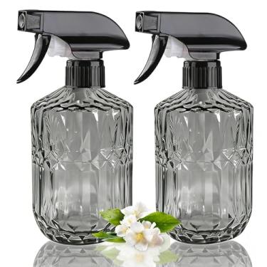 Imagem de ESSGUO Frasco de spray portátil de vidro, spray de garrafa de água recarregável de 425 g, bico ajustável reutilizável, borrifador de plantas para interior, spray de plantas para cabelo, limpeza