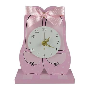 Imagem de Relógio de mesa rosa ornamento vertical relógio de mesa estilo mesa quarto pêndulo relógio quarto cabeceira decoração relógios