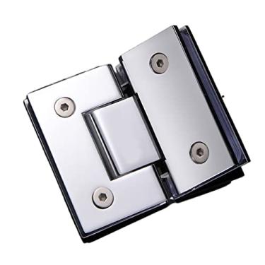Imagem de Dobradiça de porta de vidro, resistente, dobradiça de 135 graus, aço inoxidável, escovado, clipe de armário, clipe de vidro sem moldura, acessórios de hardware de banheiro, dobradiças fáceis de
