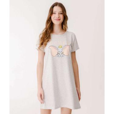 Imagem de Camisola Estampa Dumbo Manga Curta Disney Cinza-44006, Cinza, G